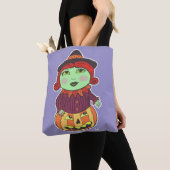 Halloween Vintage Witch Classic Retro Purple トートバッグ (クローズアップ)