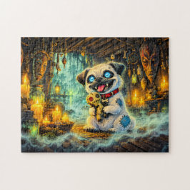 Halloween Voodoo Pug in Mystic Hut ジグソーパズル