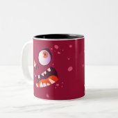 Halloween Wacky Purple Monster Coffee Mug ツートーンマグカップ (正面左)