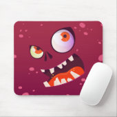 Halloween Wacky Purple Monster Mousepad マウスパッド (マウス)