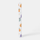 Halloween Watercolor Pumpkin Pattern iPhone 16ケース (左側面)