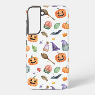 Halloween Watercolor Pumpkin Pattern Samsung Galaxy S22+ケース