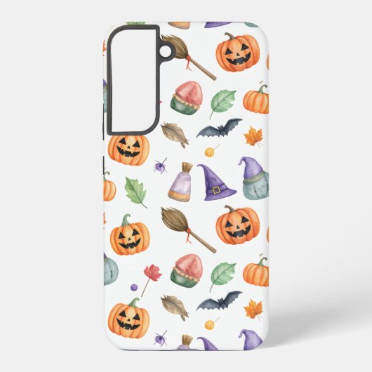 Halloween Watercolor Pumpkin Pattern Samsung Galaxyケース (裏面)