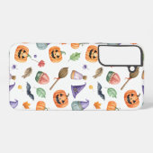 Halloween Watercolor Pumpkin Pattern Samsung Galaxyケース (裏面横)