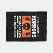 Halloween We Make Up Horrors フリースブランケット (正面(横))