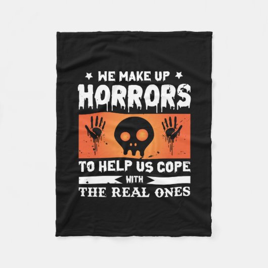 Halloween We Make Up Horrors フリースブランケット (正面)