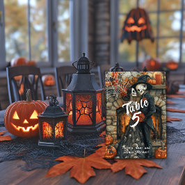  Halloween Wedding Skeletons Black Spiders Bat   テーブルナンバー