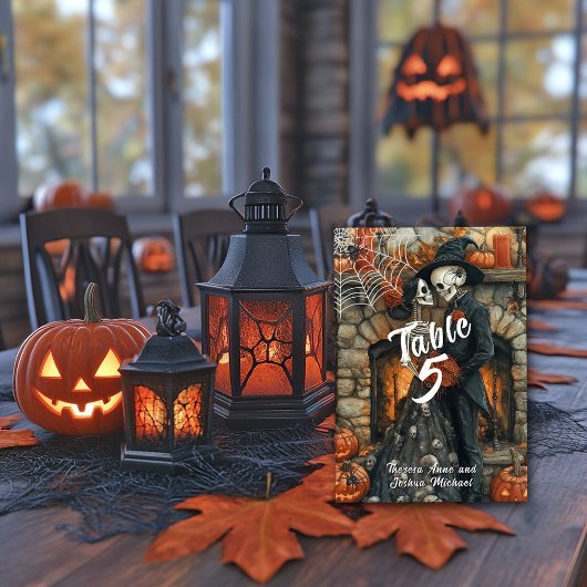  Halloween Wedding Skeletons Black Spiders Bat   テーブルナンバー