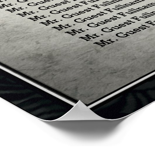 Halloween Wedding Skeletons Gray Seating Chart ポスター (角)