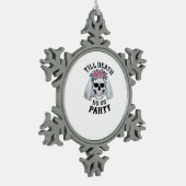 Halloween Wedding Spooky - Till Death Do Us Party スノーフレークピューターオーナメント (左)