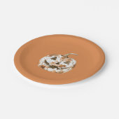 Halloween Western Cowgirl Cowboy Orange Pumpkin ペーパープレート (アングル)