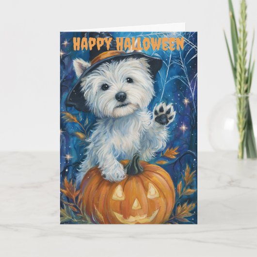 Halloween Westie Dog シーズンカード (正面)