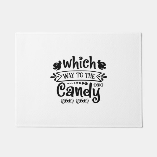 Halloween Which Way To The Candy Birthday ドアマット (正面)