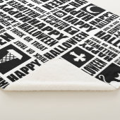 Halloween Whimsical Cool Typography Pattern Black シェルパブランケット (3/4)