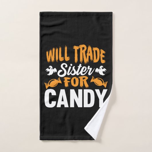 Halloween Will Trade Sister For Candy Birthday ハンドタオル (ハンドタオル)