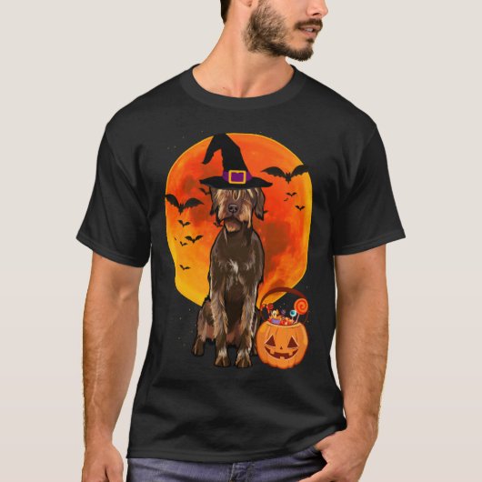 Halloween Wirehaired Pointing Griffon Jack O Lante Tシャツ (正面)