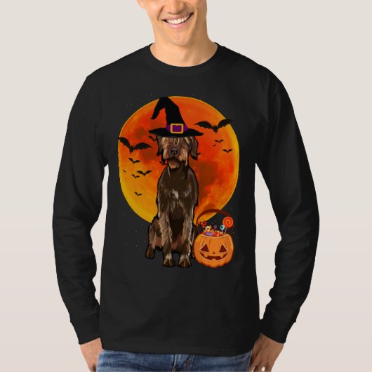 Halloween Wirehaired Pointing Griffon Jack O Lante Tシャツ (正面)