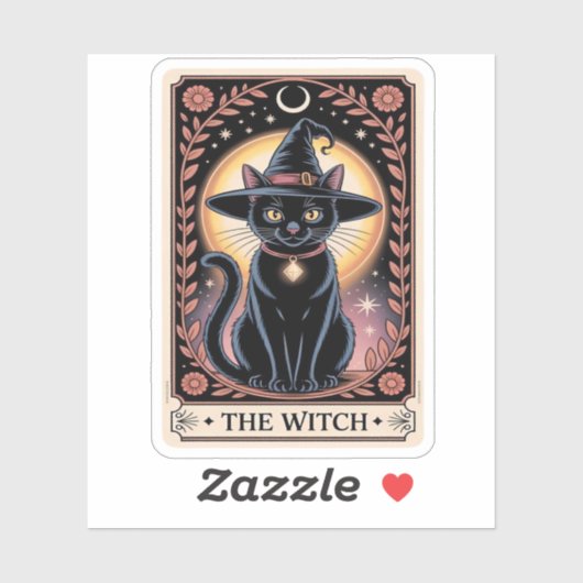 Halloween Witch Aesthetic Cat Lovers Gothic Tarot  シール (シート)