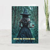 Halloween Witch and Wine in Enchanted Forest  カード (正面)