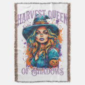 Halloween Witch Autumn Fantasy Art スローブランケット (正面縦)