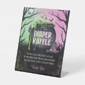Halloween Witch Baby Shower Diaper Raffle Table 台座サイン (正面)