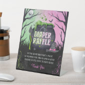 Halloween Witch Baby Shower Diaper Raffle Table 台座サイン (インサイチュ)