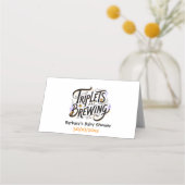 Halloween Witch Baby Shower - Triplets Are Brewing プレイスカード (裏面)