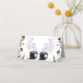 Halloween Witch Baby Shower  - Twins Are Brewing プレイスカード (裏面)