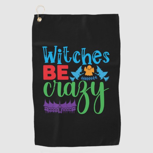 Halloween Witch Be Crazy ゴルフタオル (正面)
