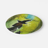 Halloween Witch Black Cat Woman Spells ペーパープレート (アングル)