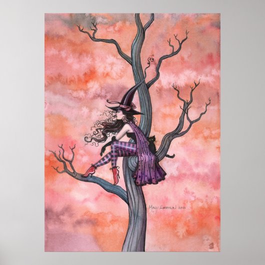 Halloween Witch Cat Poster by Molly Harrison ポスター (正面)