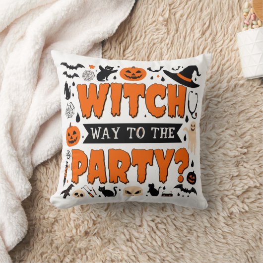 Halloween Witch Decor Throw Cushion クッション (ブランケット)
