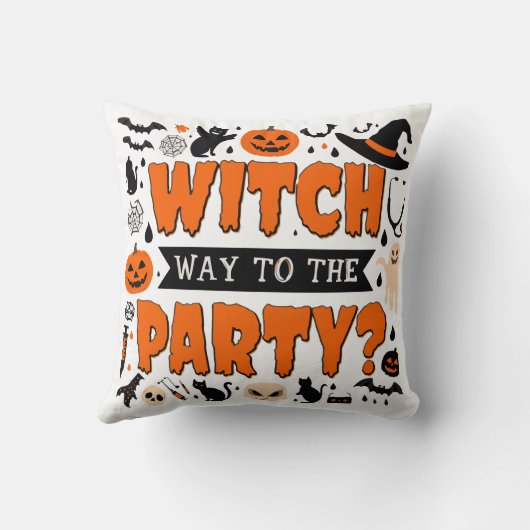 Halloween Witch Decor Throw Cushion クッション (裏面)