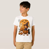 Halloween Witch Design with Ghosts, Pumpkins Tシャツ (正面フル)