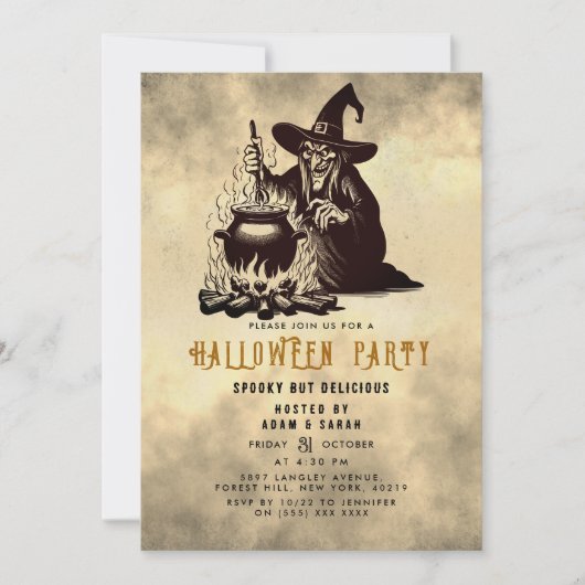 Halloween Witch Dinner 招待状 (正面)