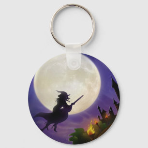 Halloween Witch Full Moon キーホルダー