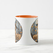 Halloween Witch Golden Retriever Puppy Pumpkins マグカップ (中央)