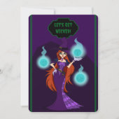 Halloween Witch Invitation Card セーブザデート (正面)