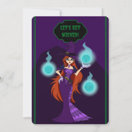 Halloween Witch Invitation Card セーブザデート