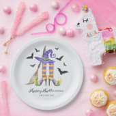 Halloween Witch Legs and Hat ペーパープレート (パーティー)