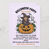 Halloween Witch Party Invitation 招待状 (正面/裏面)