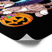 Halloween Witch Scottish Fold Moon Coupari ポスター (角)