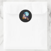 Halloween Witch Scottish Fold Moon Coupari  ラウンドシール (バッグ)