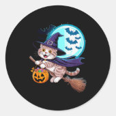 Halloween Witch Scottish Fold Moon Coupari  ラウンドシール (正面)