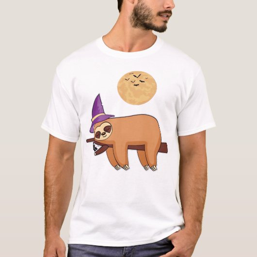 Halloween Witch Sloth Oversized T-Shirt Tシャツ (正面)