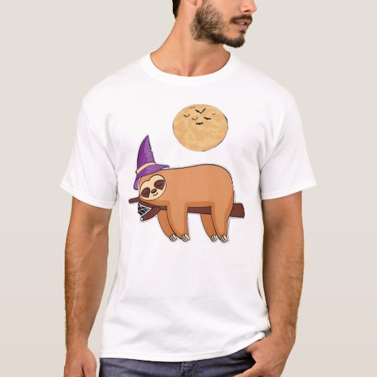 Halloween Witch Sloth Premium T-Shirt Tシャツ (正面)