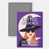 Halloween Witch Spooky October Mischief Purple マグネット (正面/裏面)