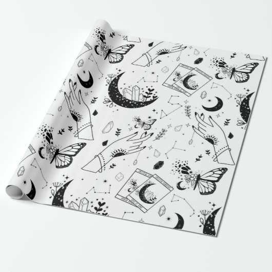 Halloween Witch Tarot Card Crystal Moon ラッピングペーパー (アンロールド)