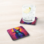 Halloween Witch with Skull Face Design コースター (右側)