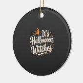 Halloween Witches Cute Witch Quote Design_1 セラミックオーナメント (左)